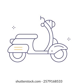 Two-Wheeler Scooter Portable Mobility Vector Icon Design