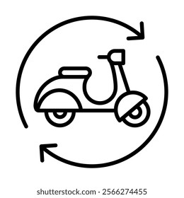 Two-Wheeler Sharing icon line vector illustration