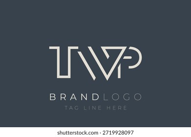 Diseño de logotipo de letra abstracta TWP. Diseño moderno del logotipo del negocio con tipografía Abstractas y estilo contemporáneo