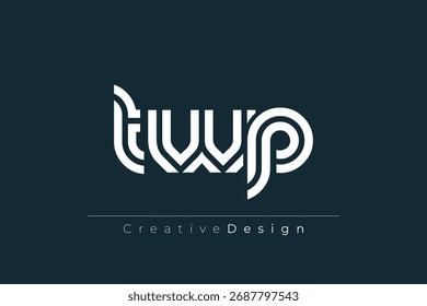 TWP Creative Diseño de Logo de Letra Moderno y Único. Diseño elegante del logotipo del monograma con los Elementos decorativos y la tipografía