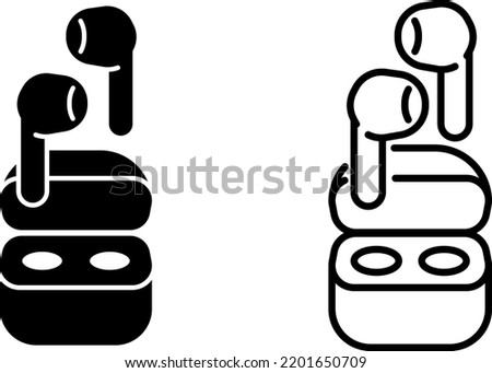 TWS True Wireless earphone icon , vector