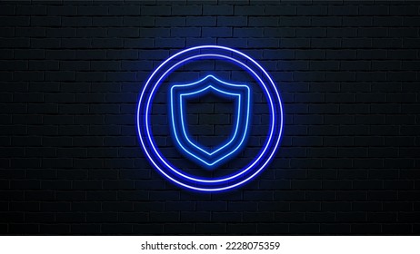 TWT crypto token from Trust Wallet. A bright neon cryptocurrency icon in a shiny circle against a dark brick wall. svg