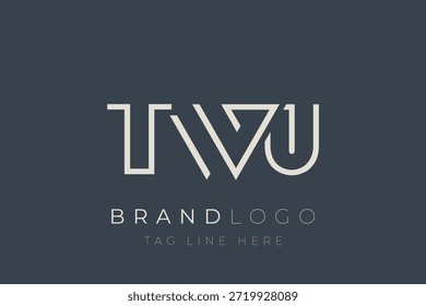 Diseño de logotipo de letra abstracta TWU. Diseño moderno del logotipo del negocio con tipografía Abstractas y estilo contemporáneo