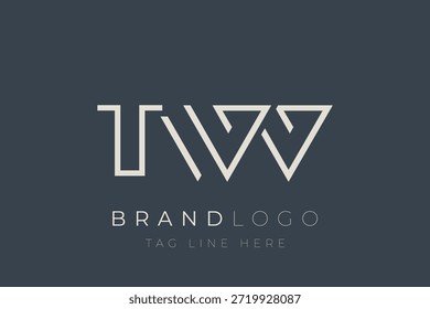Diseño de logotipo de carta abstracta TWV. Diseño moderno del logotipo del negocio con tipografía Abstractas y estilo contemporáneo