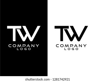 Tw/wt Initials Company Logo Vector