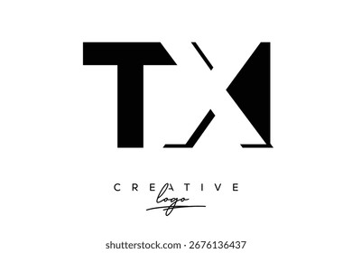 TX Creative Minimalist Negative Space Latter Logo mit modernem Monogramm für Branding und Business Lettermark Logo mit Initial Letters Logo Design für Branding.