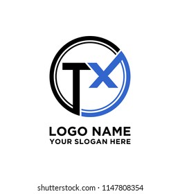 TX initial circle logo template vector
