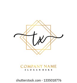 TX Initial Handwriting logo template vector