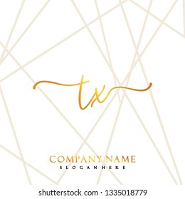TX Initial Handwriting logo template vector
