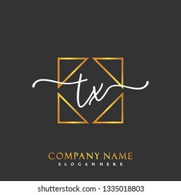 TX Initial Handwriting logo template vector
