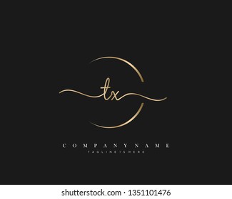 TX initial handwriting logo template vector
