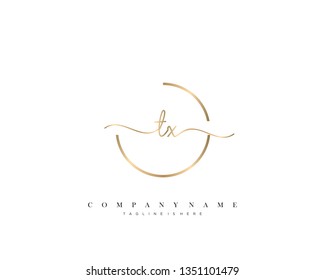 TX initial handwriting logo template vector