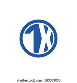 TX initial letters circle business logo blue