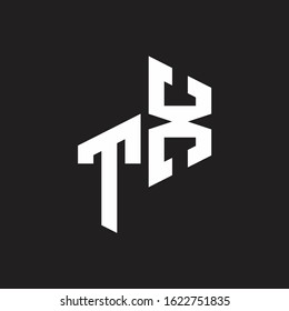 TX Initial Letters logo monogram with up to down style