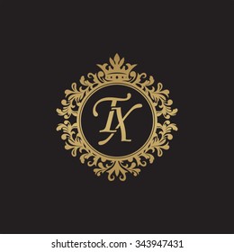 TX initial luxury ornament monogram logo