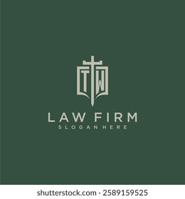 TX initial monogram for law firm with sword and shield logo image