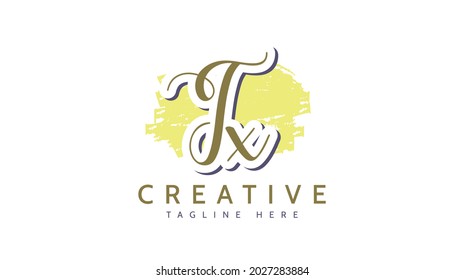 TX Initials, handwriting logo vector