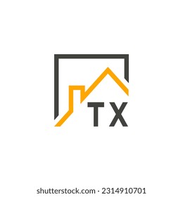 Las iniciales TX albergan el logo de la moderna compañía de construcción vector.eps