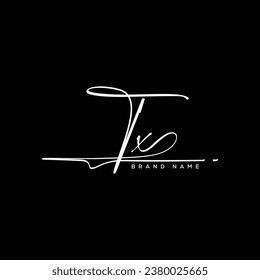 TX letter beauty handwriting vector logo. 