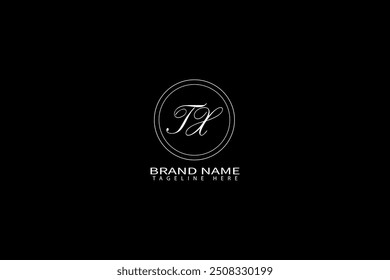 Logo-Design mit TX-Buchstaben auf schwarzem Hintergrund. TX Creative Initials Buchstaben Logo Konzept. TX-Letter-Design.