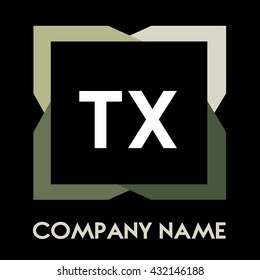 TX letters business logo creative  icon design template elements in abstract background logo, design identity in square with four colors, modern alphabet letters