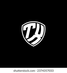 Estilo del emblema monograma del logotipo TX con ideas de plantilla de diseño de forma de escudo