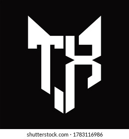 TX Logo monogram with fox head shape design template
