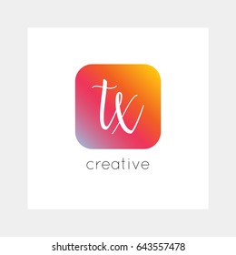 TX logo, vector. Useful as branding, app icon, alphabet combination, clip-art.