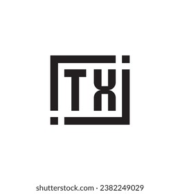 TX minimalist geometric symbol logo in high quality professional design that will print well across any print media