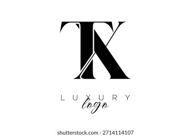 Logotipo de la tipografía del monograma de la letra de TX Serif para la identidad elegante de la marca de Premium