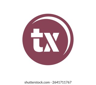 TX sport emblem or team logotype. Ball logo with a combination of Initial letter T and X for balls shop, sports company, training, club badge. Vector illustration.