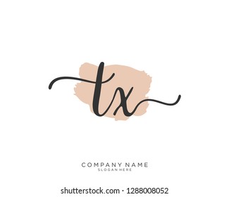 TX T X Initial handwriting logo template