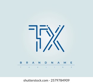 TX Technology Letter Logo Template. This tech letter logo is a graphic mark that uses letters to represent a technology company.