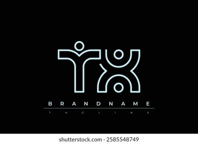 TX Technology Letter Logo Template. This tech letter logo is a graphic mark that uses letters to represent a technology company.