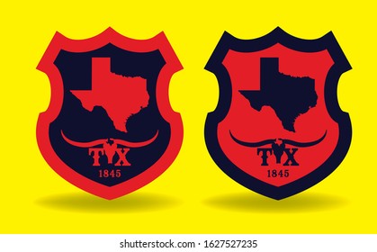 TX Texas with longhorn logo design, vector eps