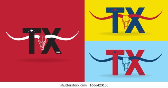TX Texas longhorn logo design concept, vector eps