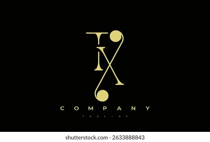 TX Typography Logo Design. Stylish monogram design depiction featuring the letters T and X combined in an artistic signature style, delivering a unique and creative visual representation.