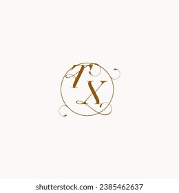 TX einzigartiges Hochzeitslogo Symbol Ihrer Ehe und Sie können es auf Ihrer Hochzeitsfeier verwenden