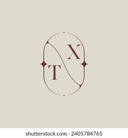 TX wedding classic in elegant monogram with high quality professional design that will print well