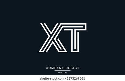 Monograma del logotipo de las letras abstractas TX, XT