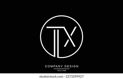 Monogramm für TX, XT, abstrakte Buchstaben des Logos