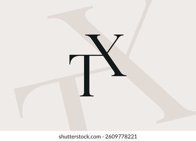 TX or XT letter logo icon design. Classic style luxury initials monogram.
