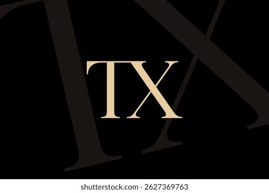 Diseño de icono de logotipo de letra TX o XT. Monograma de las iniciales de lujo de estilo clásico.