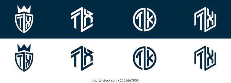 TX XT letter logo set design