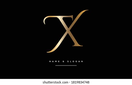 Monograma del logotipo de las letras abstractas TX ,XT ,T ,X