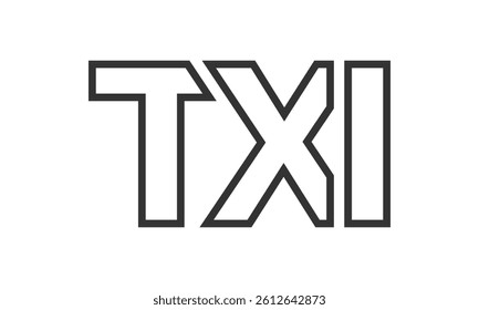 TXI logo design template with strong and modern bold text. Initial based vector logotype featuring simple and minimal typography. Trendy company identity ideal for businesses brand presence.