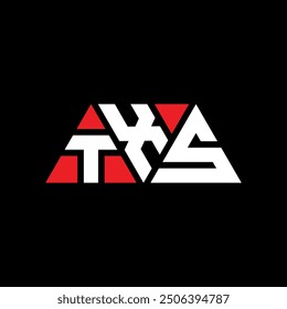 TXS triangle letter logo design with triangle shape. TXS triangle logo design monogram. TXS triangle vector logo template with red color. TXS triangular logo Simple, Elegant, and Luxurious design.