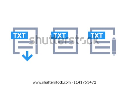 TXT document, download txt file, edit icons