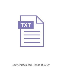 TXT Document Download Icon Vector Template
