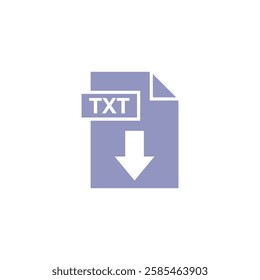 TXT Document Download Icon Vector Template